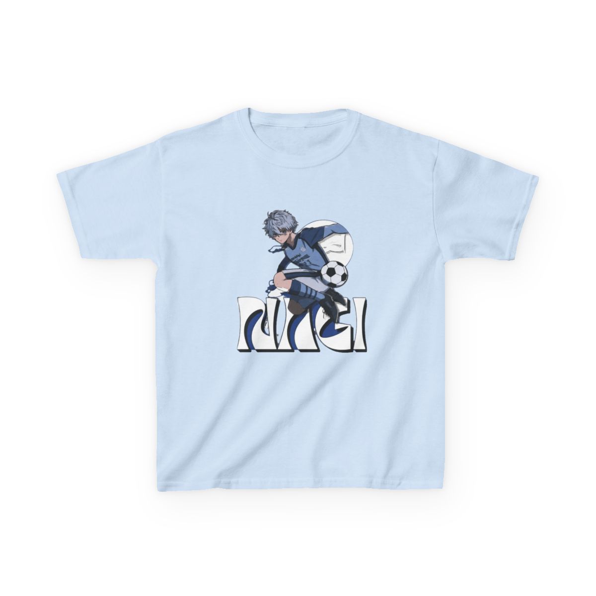 seishirou Nagi fan art design anime blue lock Kids T-Shirt - alternate angle 4, merchandise