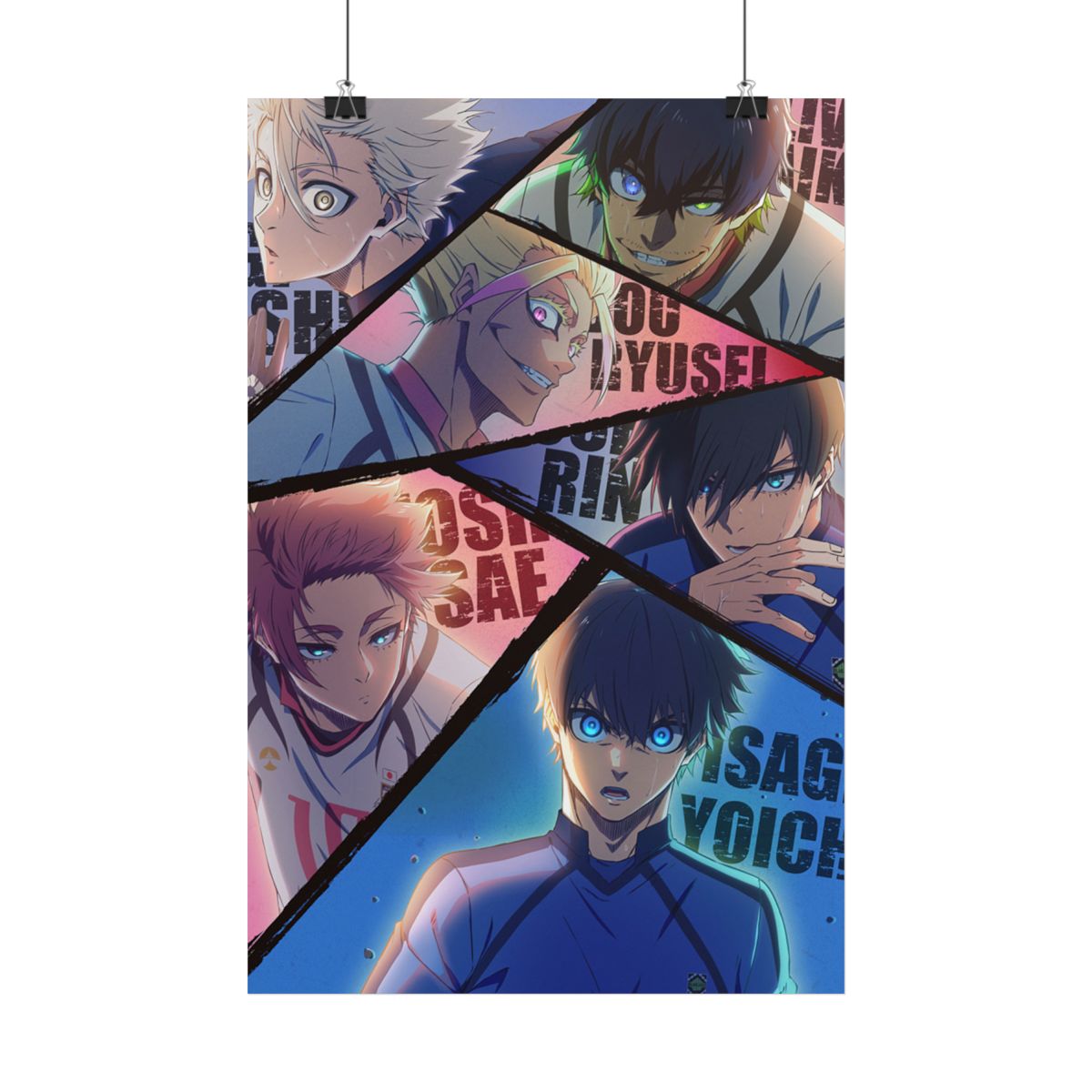 Blue Lock Anime Team Collage Rolled Poster | Illustrated Character Wall Art