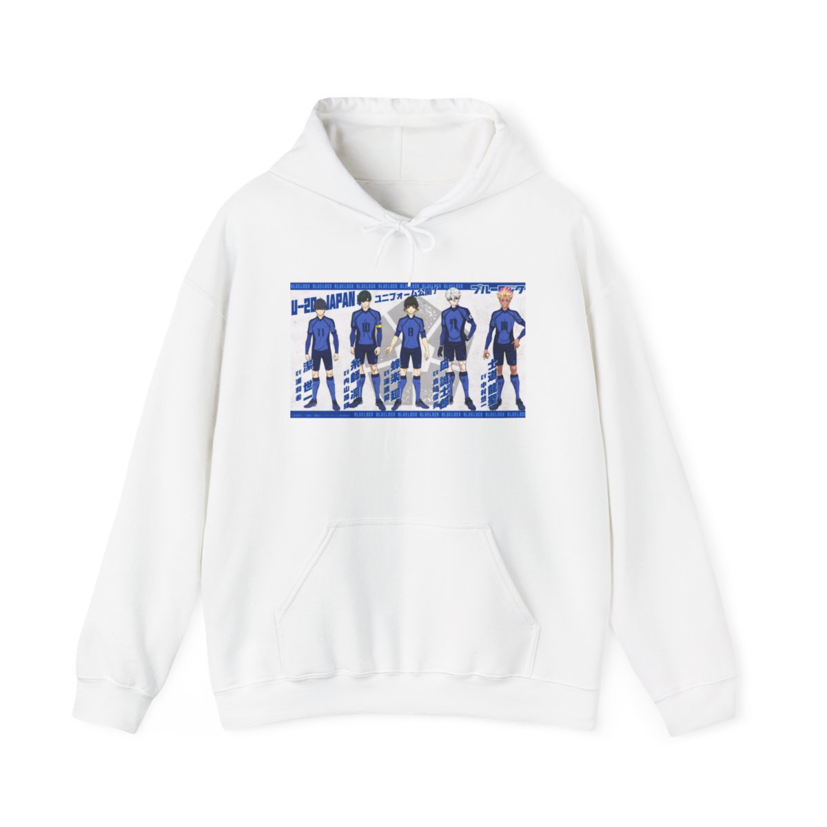 Blue Lock Anime Character Lineup Hoodie | Character Poses, Japanese Text