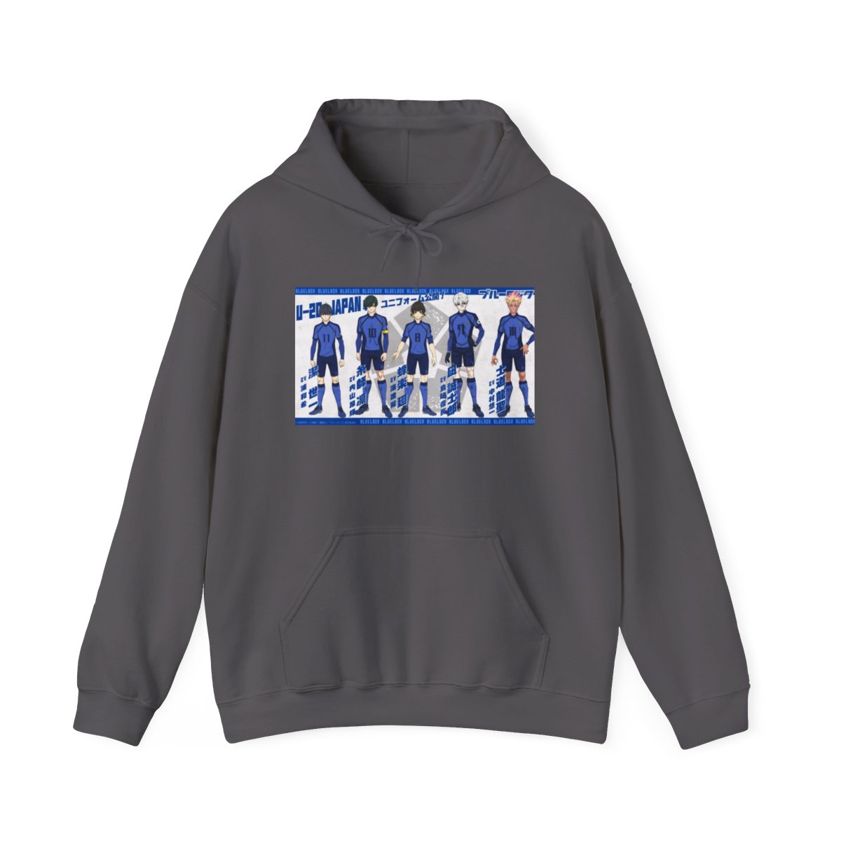 Blue Lock Anime Character Lineup Hoodie | Character Poses, Japanese Text - alternate angle 4, merchandise
