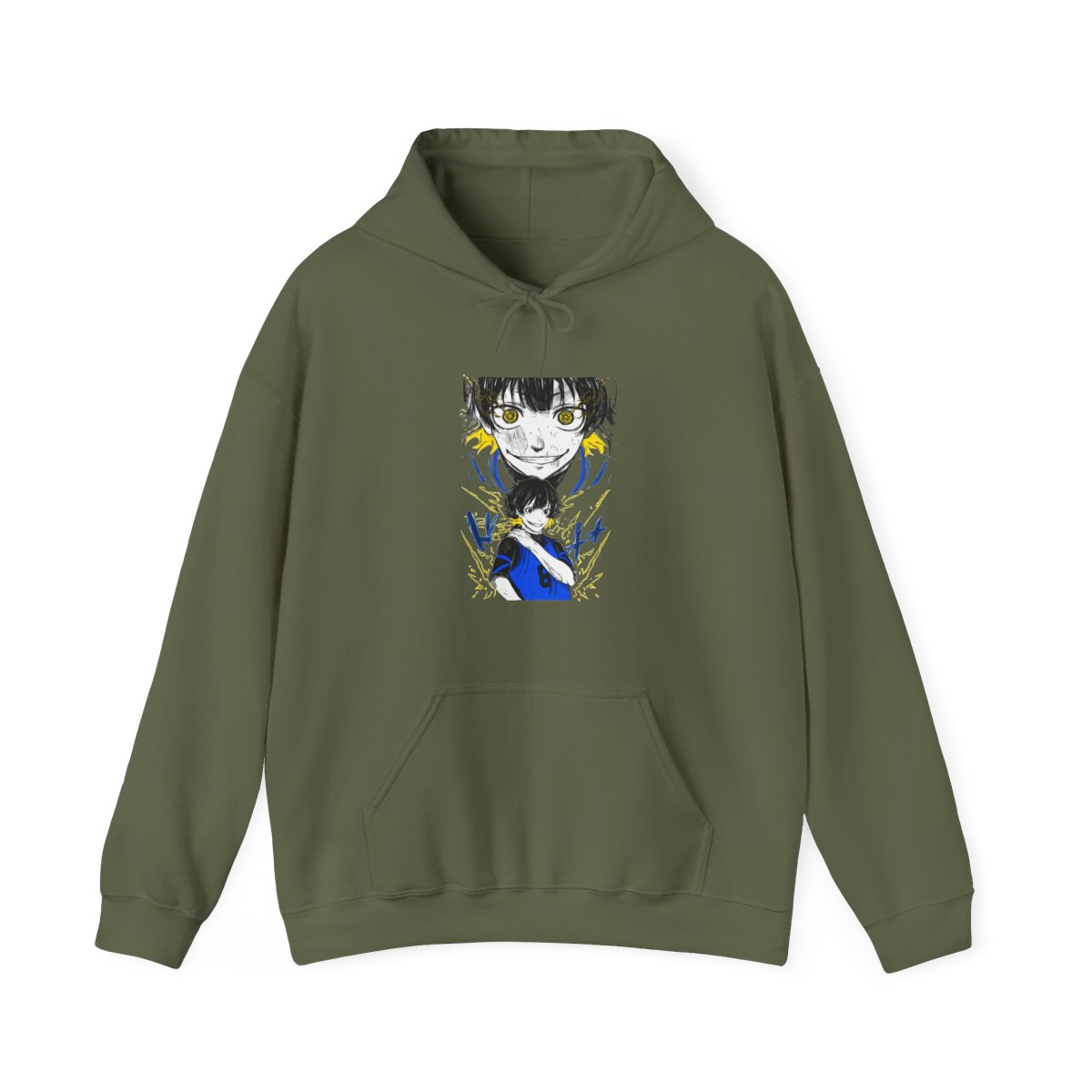 Bachi Hoodie Blue Lock Intense Yellow Eyes Stare Down - alternate angle 4, merchandise