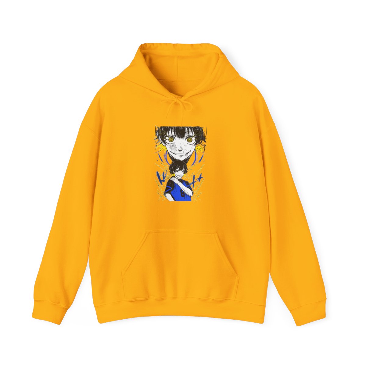 Bachi Hoodie Blue Lock Intense Yellow Eyes Stare Down - alternate angle 2, merchandise